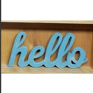 Wooden "Hello" Sign
